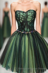 Stylish Tulle Lace Short Semi Formal Prom Dress, Cute Evening Dress